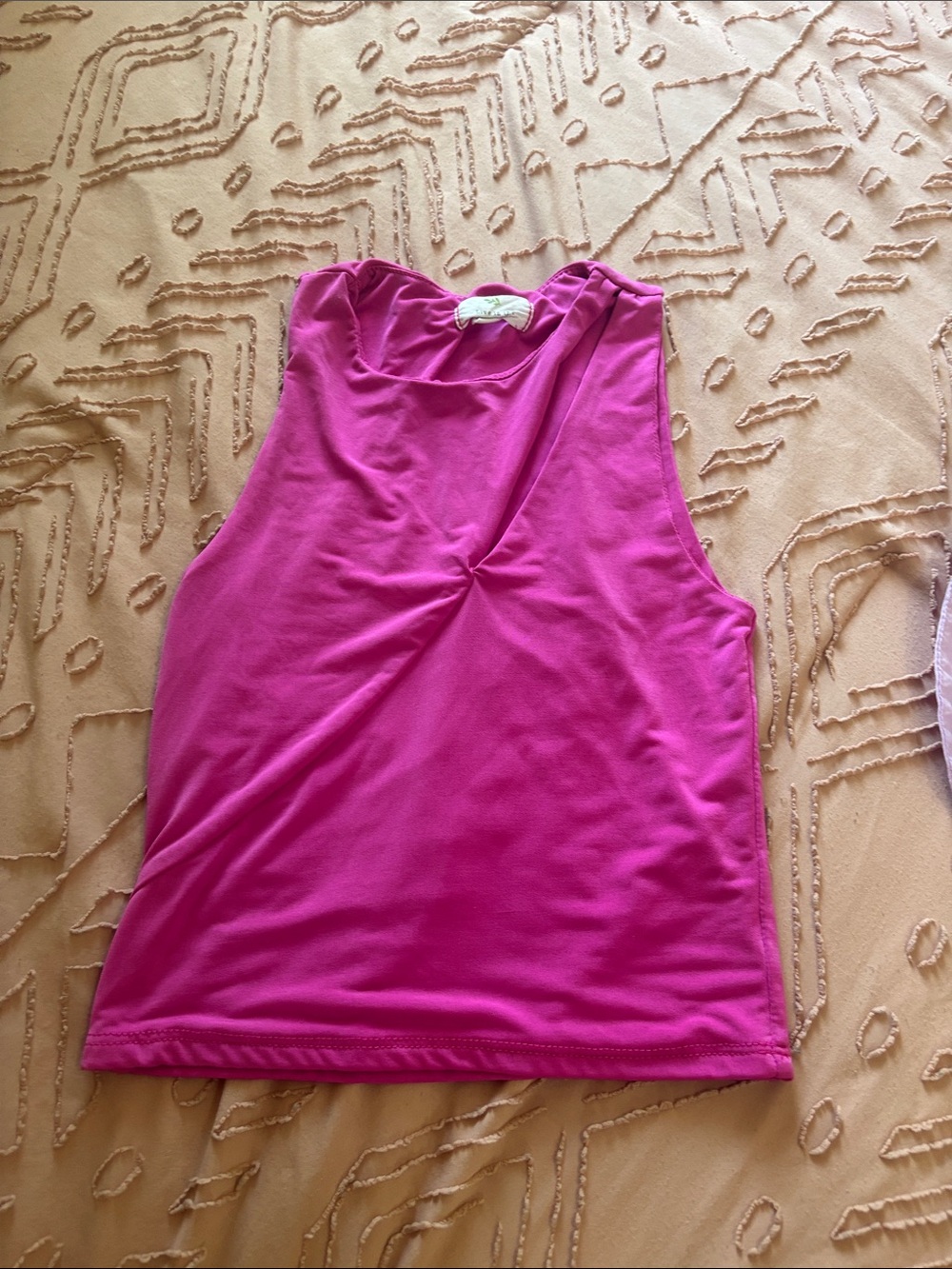 Twist-Detail Sleeveless Tank Top - Fuchsia